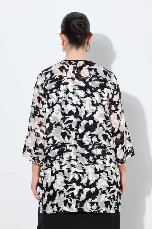 Floral Burnout Chiffon Jacket