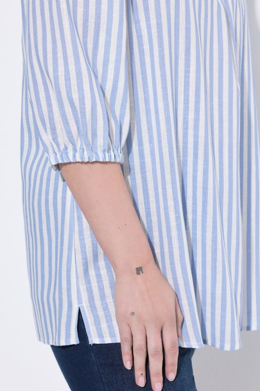 Блуза ленена с райета