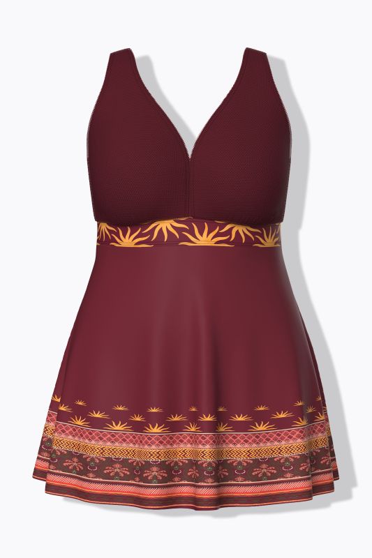 Sunburst Detail Swim Dress