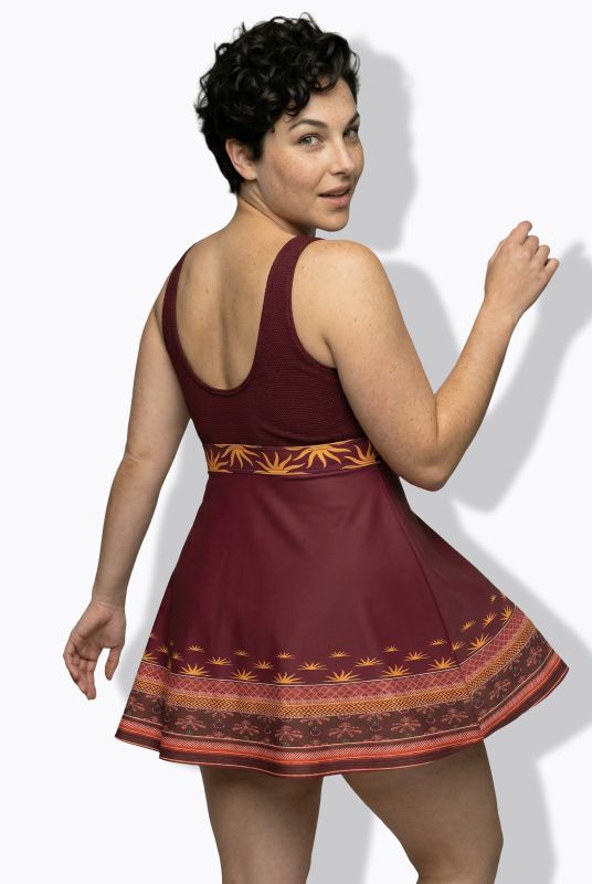 Sunburst Detail Swim Dress