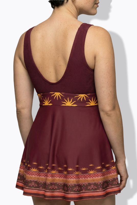 Sunburst Detail Swim Dress