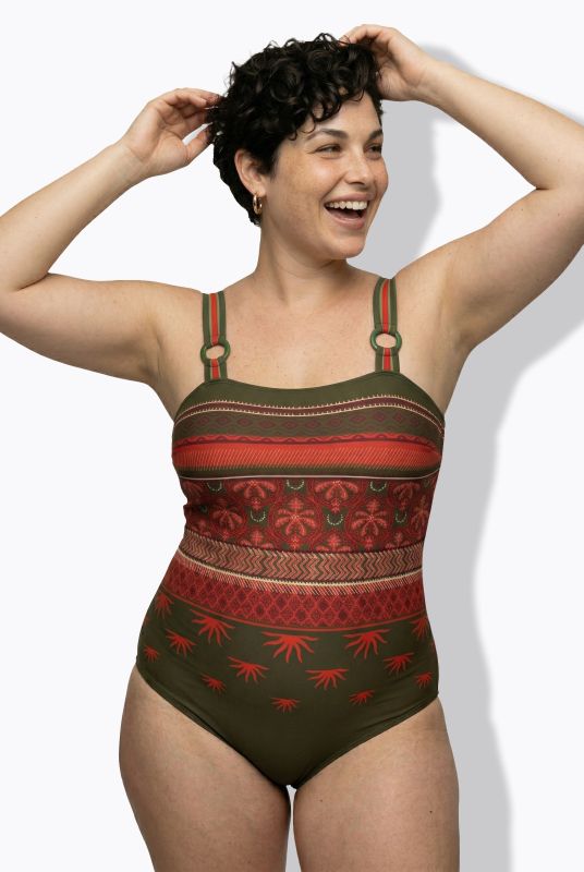 Mixed Boho Striped Swimsuit