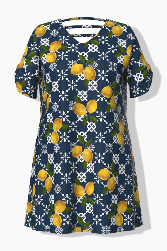Geometric Lemon Print Dress