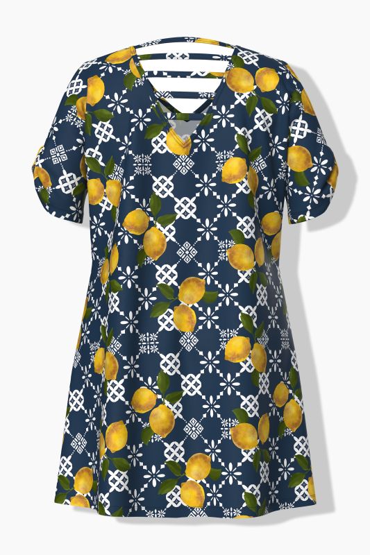 Geometric Lemon Print Dress