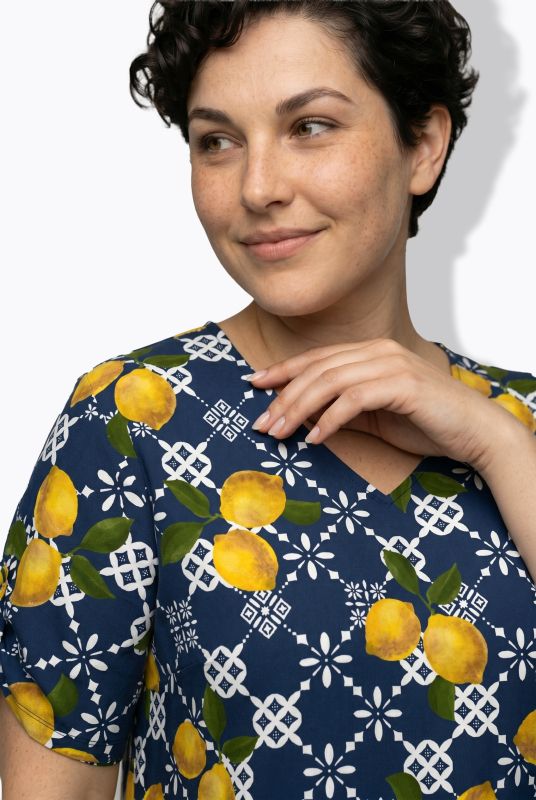 Geometric Lemon Print Dress