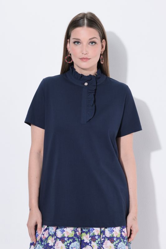 Тениска с къдраво деколте