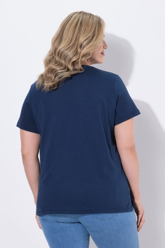 Тениска памучна с плетен джоб