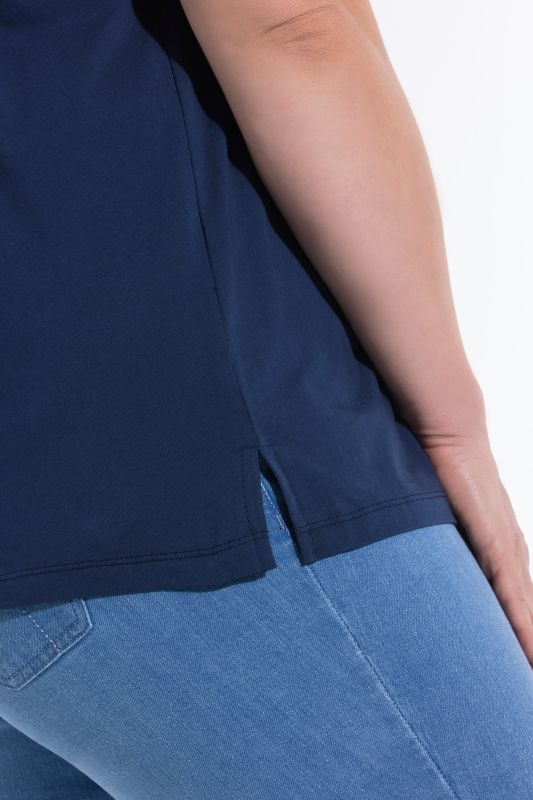 Тениска памучна с плетен джоб