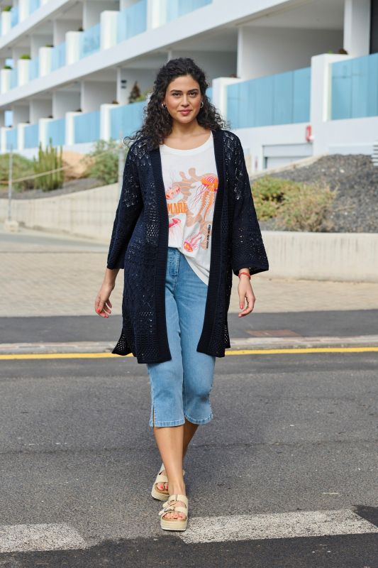 Жилетка отворена и дълга