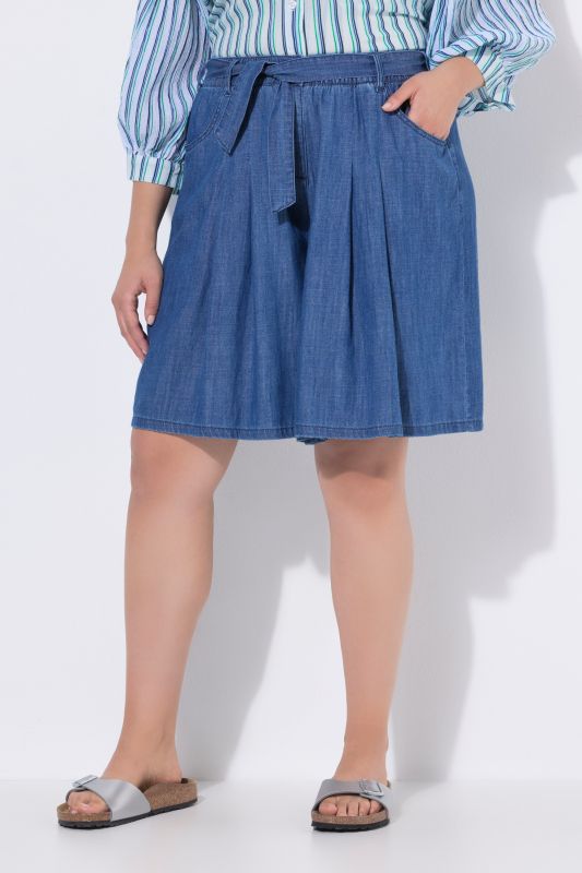 Wide Leg Elastic Waist Lyocell Culottes