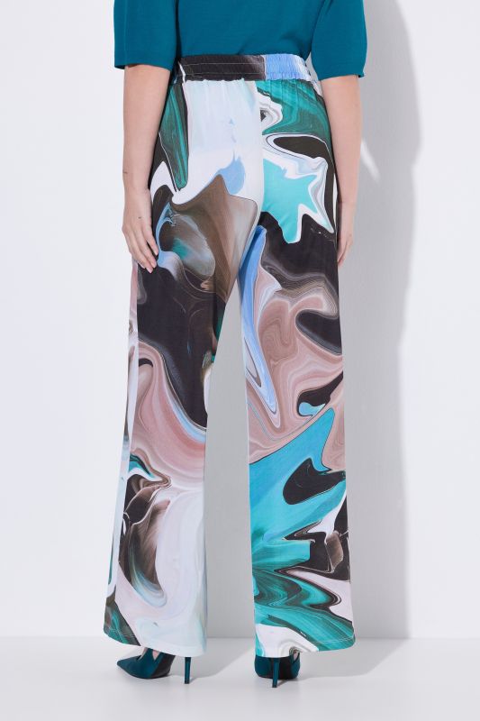 Marbled Elastic Waist Slinky Pants