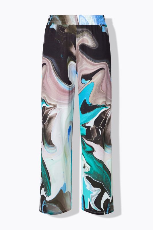 Marbled Elastic Waist Slinky Pants