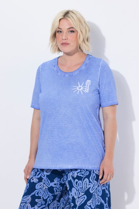 Sun Embroidery Cold-Dyed Tee