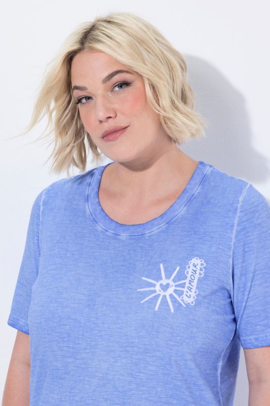 Sun Embroidery Cold-Dyed Tee