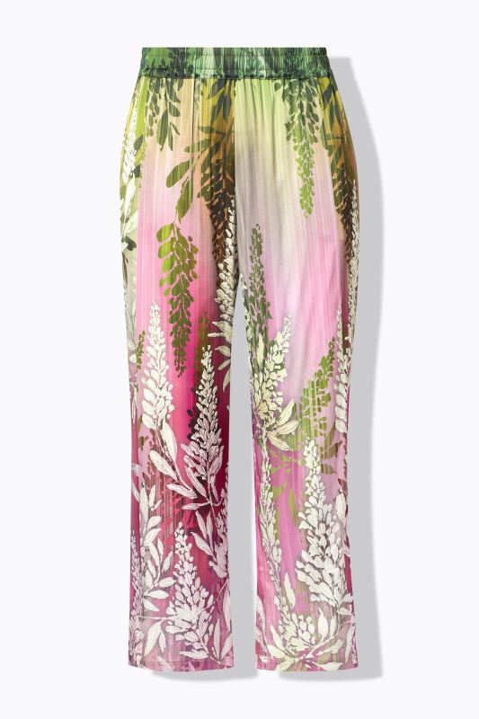 Floral Gradient Elastic Waist Pants