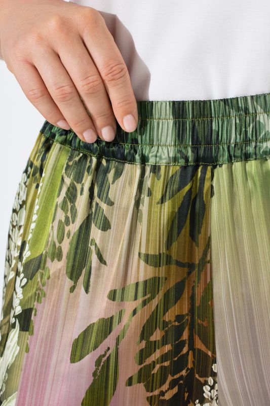 Floral Gradient Elastic Waist Pants