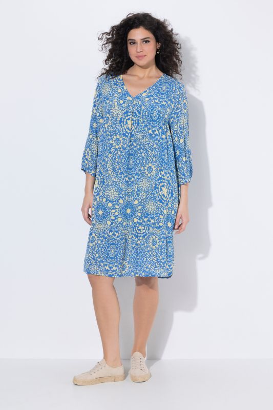 Allover Print Flounce Hem Dress