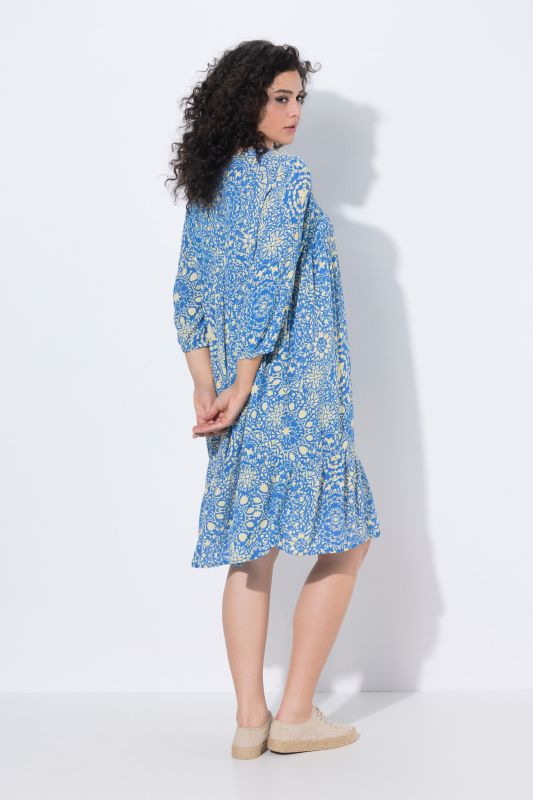 Allover Print Flounce Hem Dress