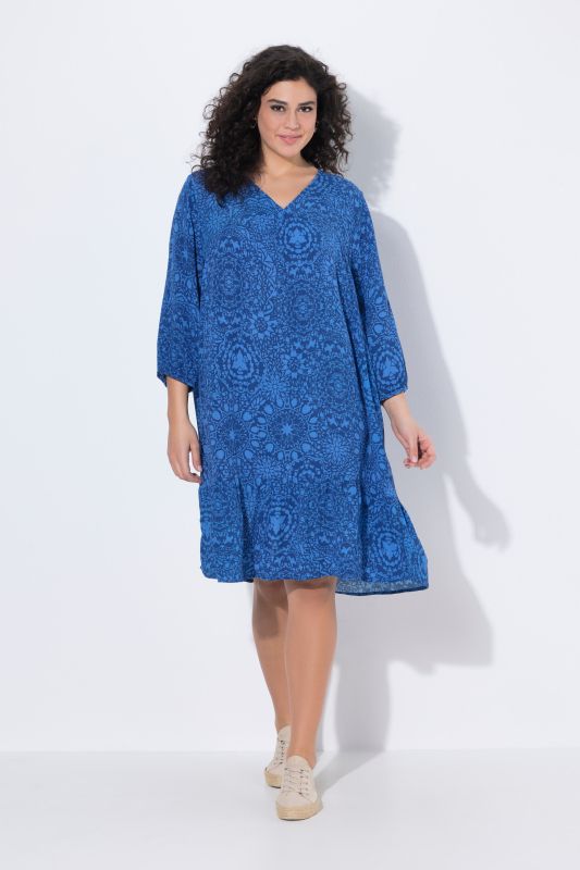 Allover Print Flounce Hem Dress