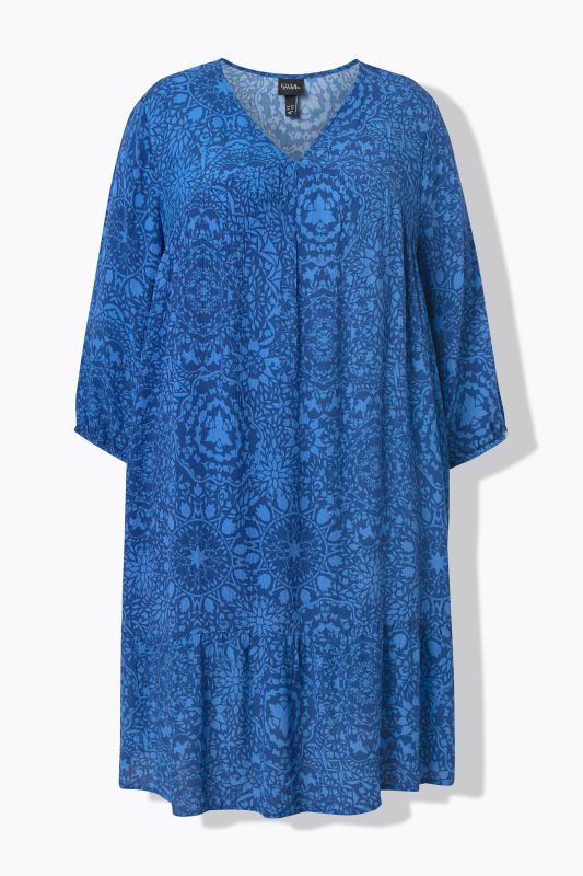 Allover Print Flounce Hem Dress