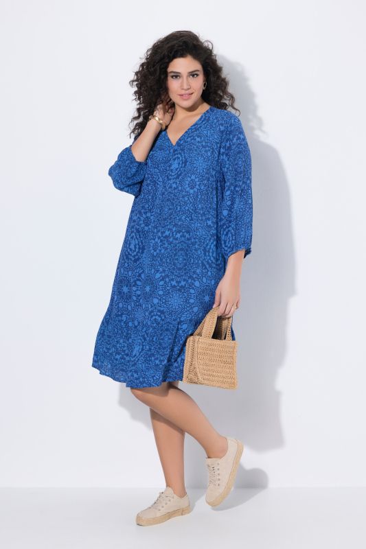 Allover Print Flounce Hem Dress