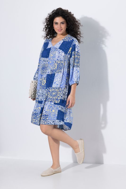 Allover Print Flounce Hem Dress