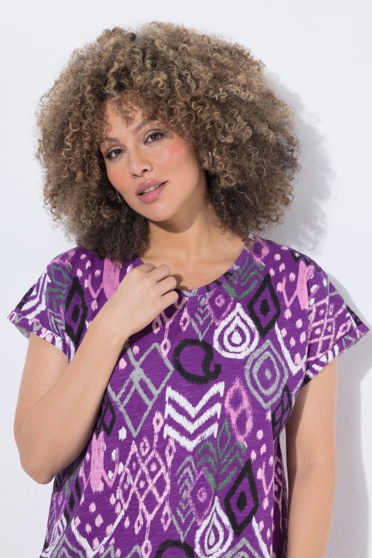 Ikat-Inspired Cap Sleeve Tee