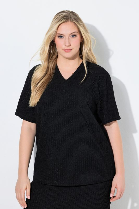 Блуза с бляскави райета