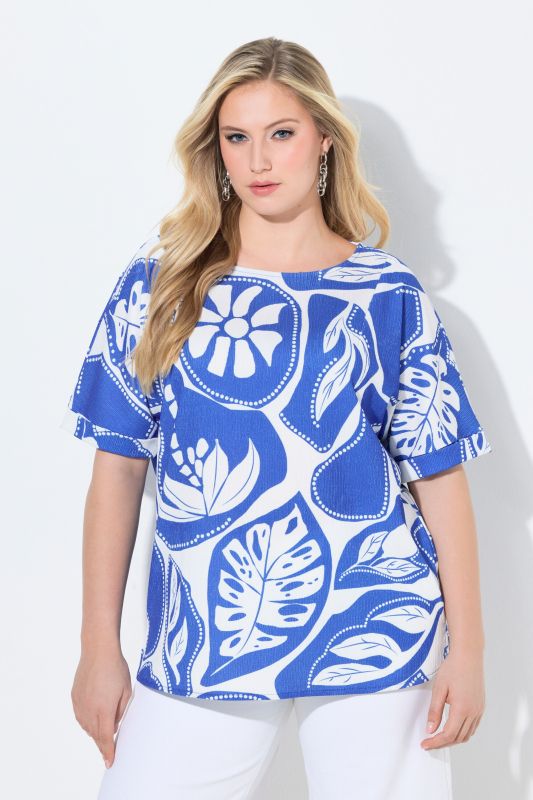 Graphic Tropical Print Oversized Tee