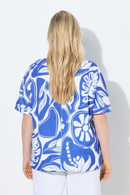 Graphic Tropical Print Oversized Tee