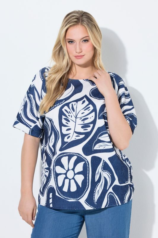 Graphic Tropical Print Oversized Tee