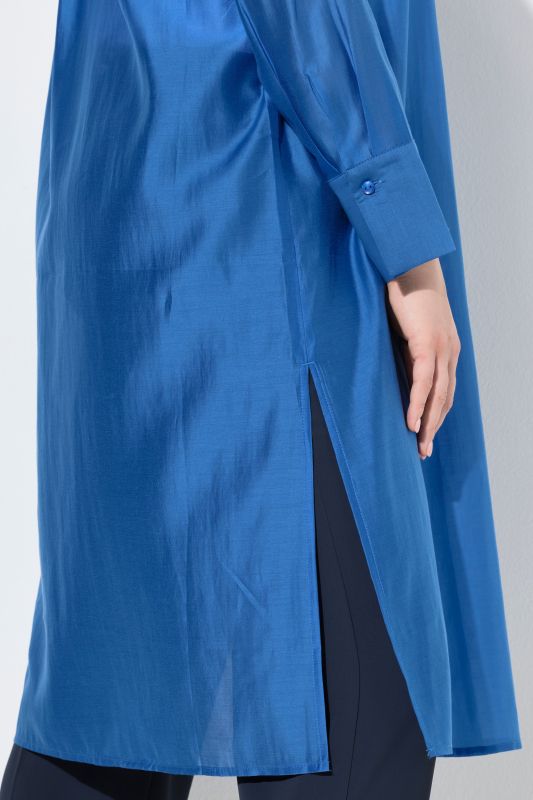 Sheer Long Sleeve Shirt Dress