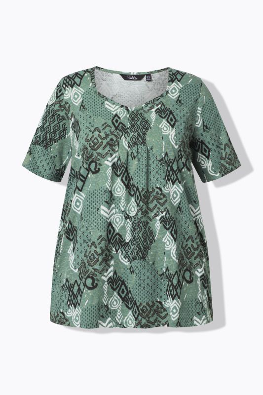 Patchwork Ikat Print Short Sleeve Tee