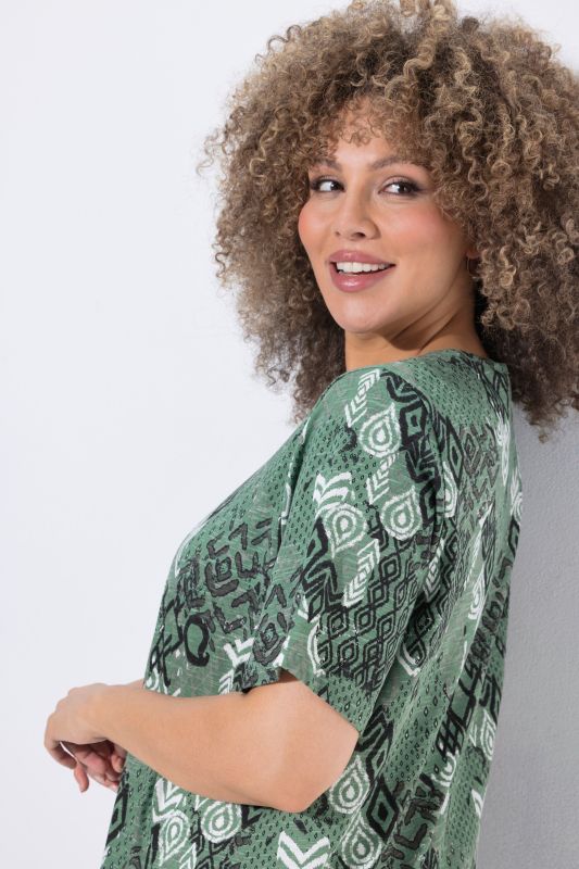 Patchwork Ikat Print Short Sleeve Tee