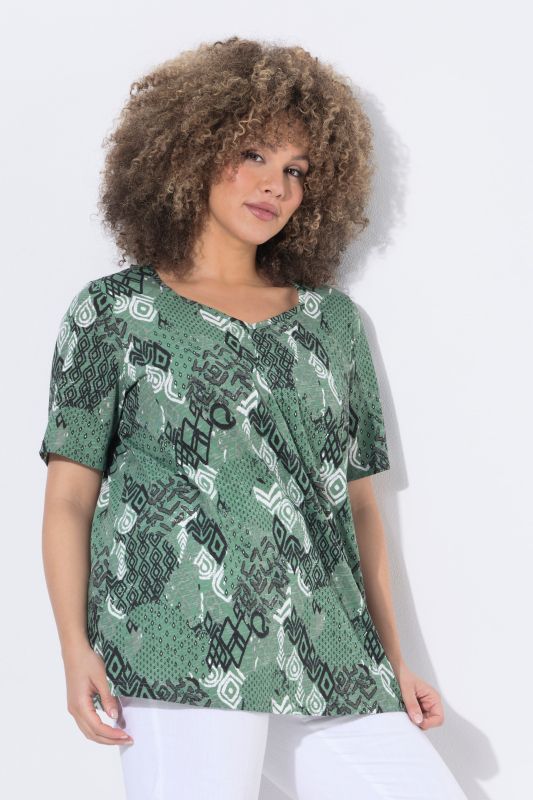 Patchwork Ikat Print Short Sleeve Tee