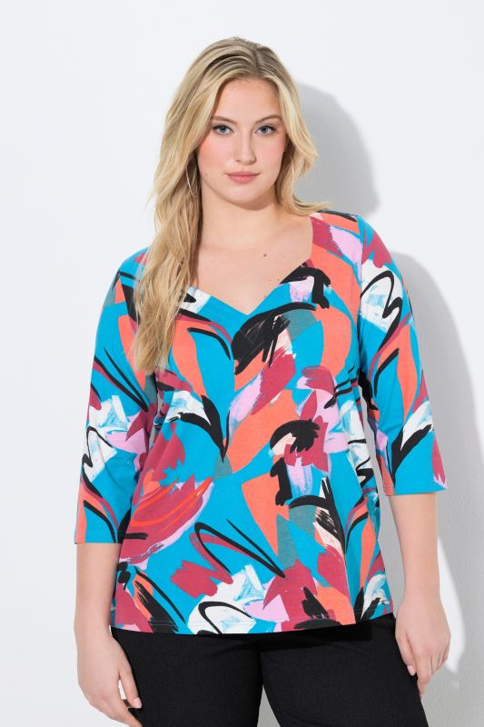 Тениска с рисуван принт