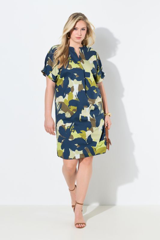 Earthy Floral Print Pocket Dress