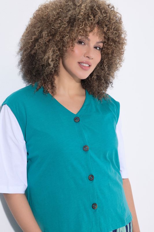 Slub Jersey Button Down Vest