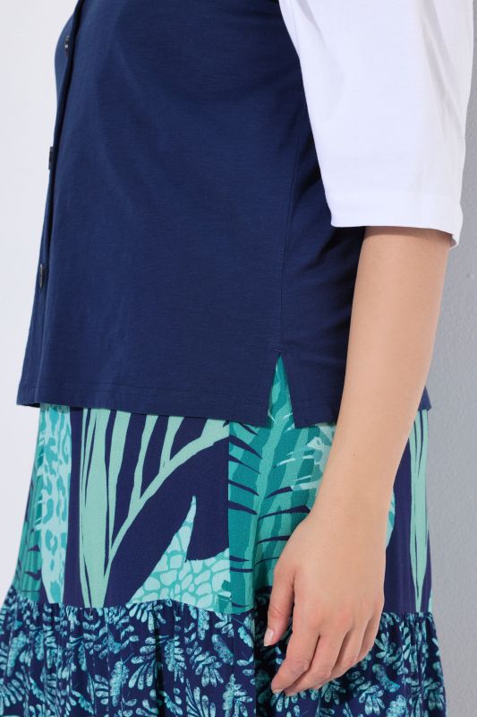 Slub Jersey Button Down Vest