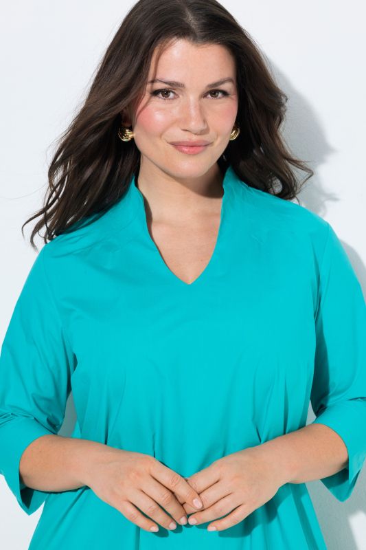 Рокля от памучна материя с яка