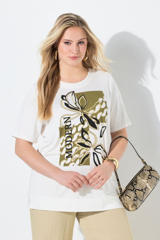 Earthy Floral Rhinestoned Graphic Tee