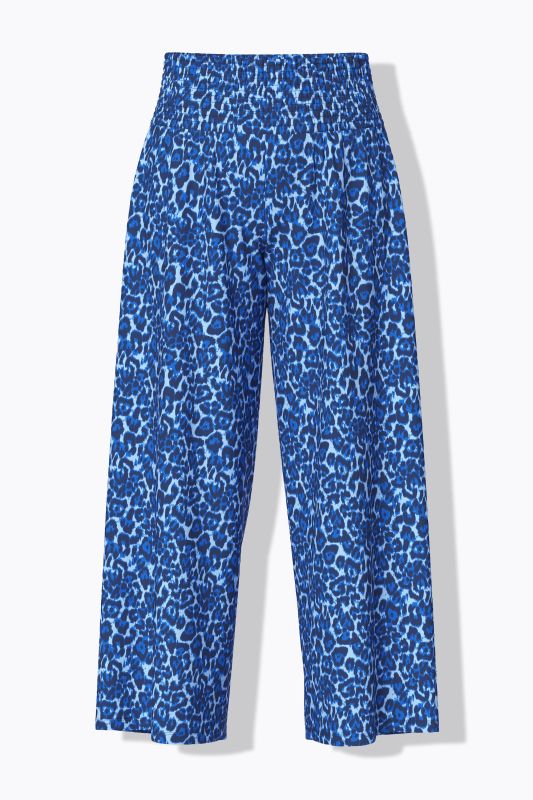 Wide Leg Leopard Print Elastic Waist Pants