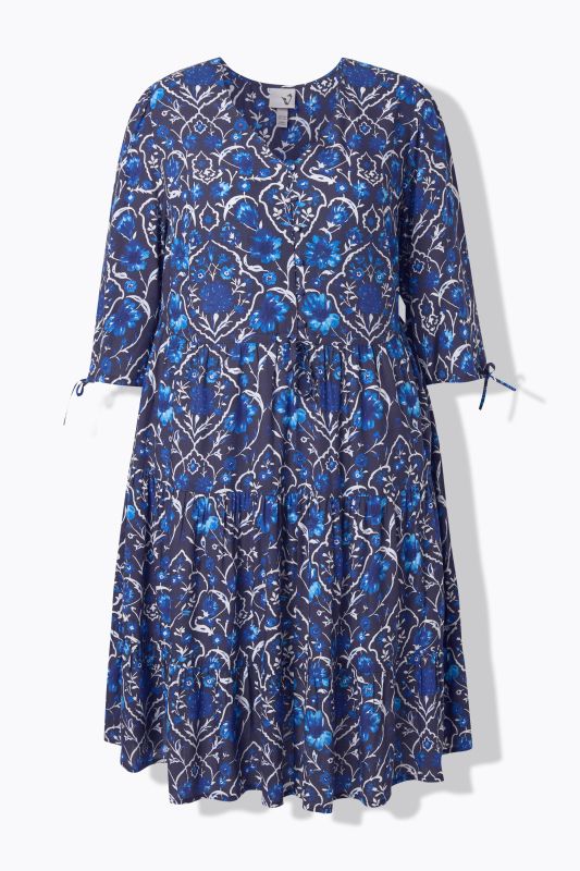 Рокля с принт на цветя и джобове