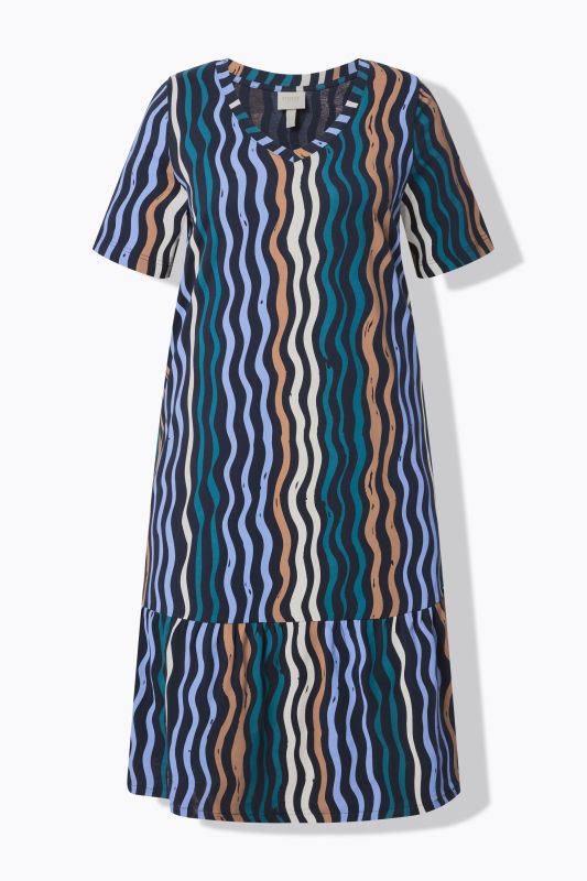 Рокля с принт на вълни памучна