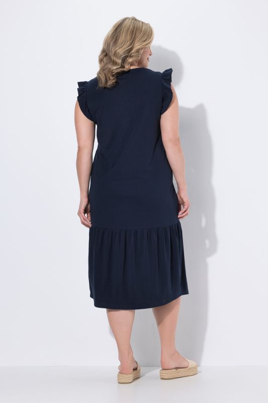 Рокля с къдрави ръкави