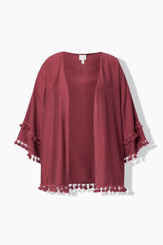Eco Viscose Tassel Trim Kimono