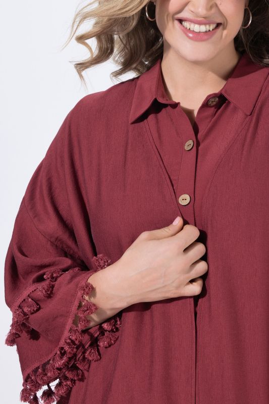 Eco Viscose Tassel Trim Kimono