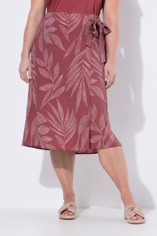 Eco Viscose Leaf Print Wrap Skirt