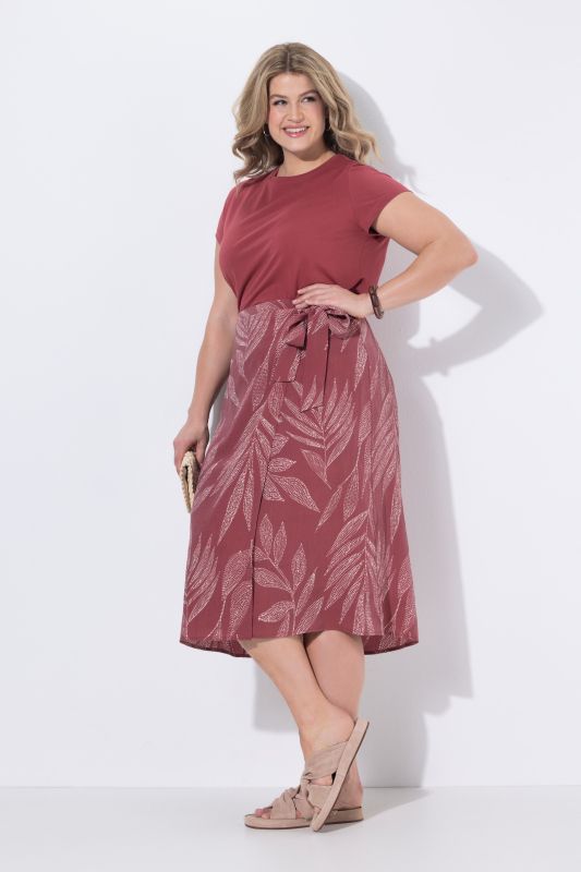 Eco Viscose Leaf Print Wrap Skirt
