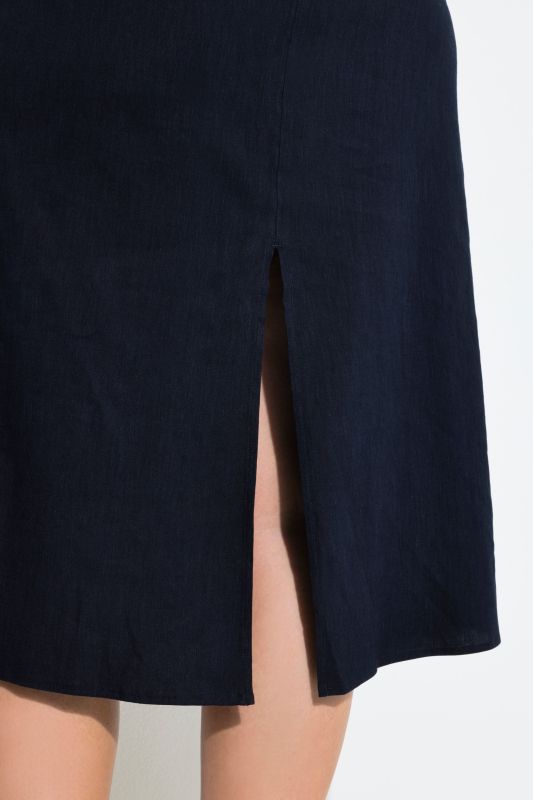 Linen Blend Wrap-Look Pocket Dress